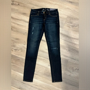 NWT American Eagle Dark Indigo Stretch Skinny Slim Fit Jeans Mid Low Rise Ripped